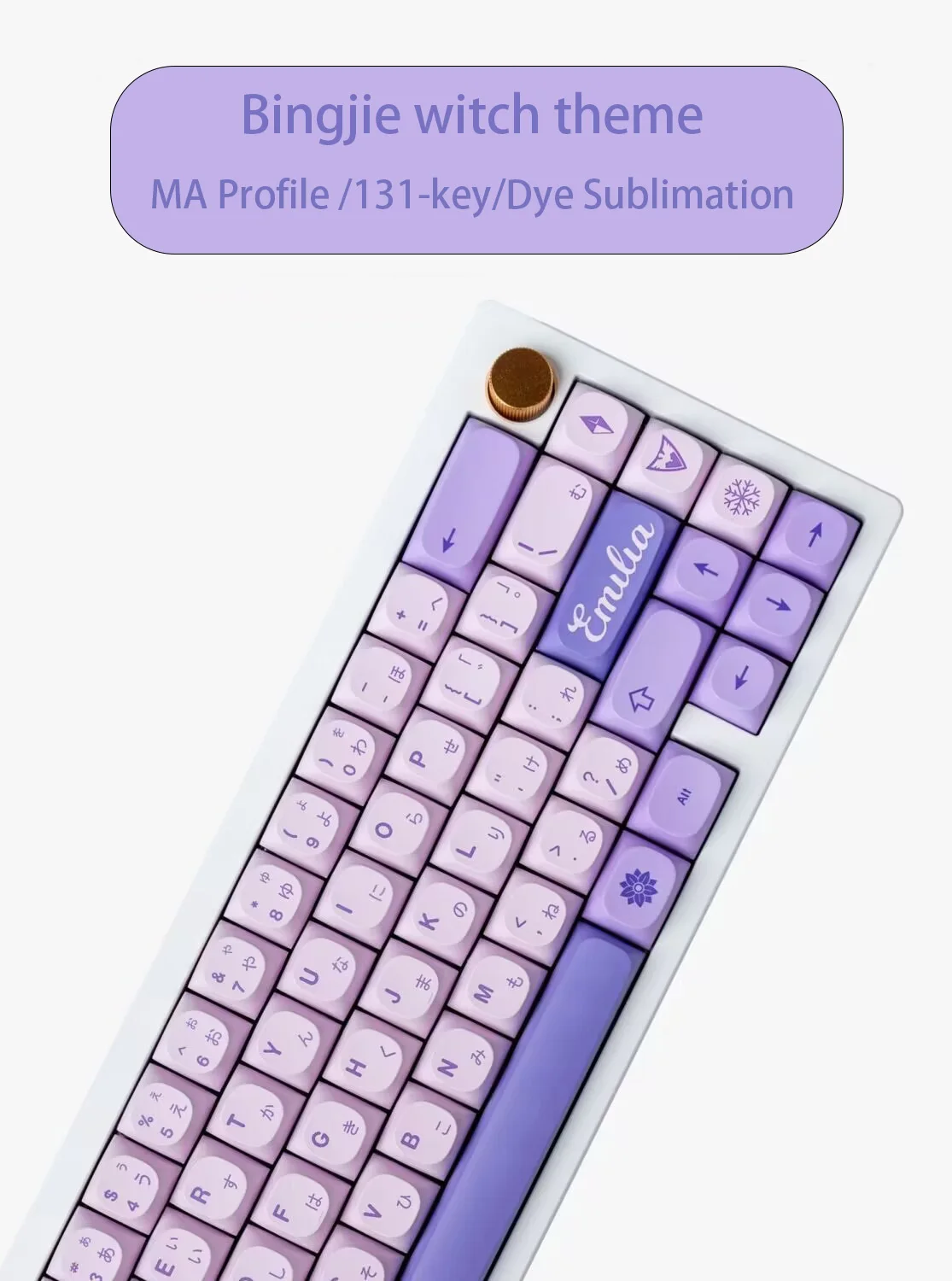 

Bingjie Witch Theme 146-key MA Profile PBT Dye Sublimation Keycaps Mechanical Keyboard Game Office Purple Style 64 68 75 87 98