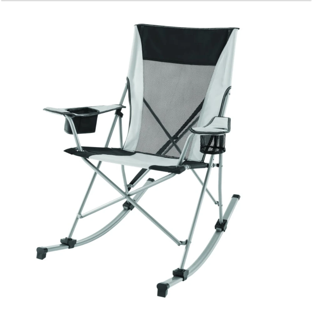 

Сетчатое кресло-качалка 2 в 1, серого и черного цвета, съемные качалки, складное кресло для взрослых, складное кресло для рыбалки с комплектом удилищ