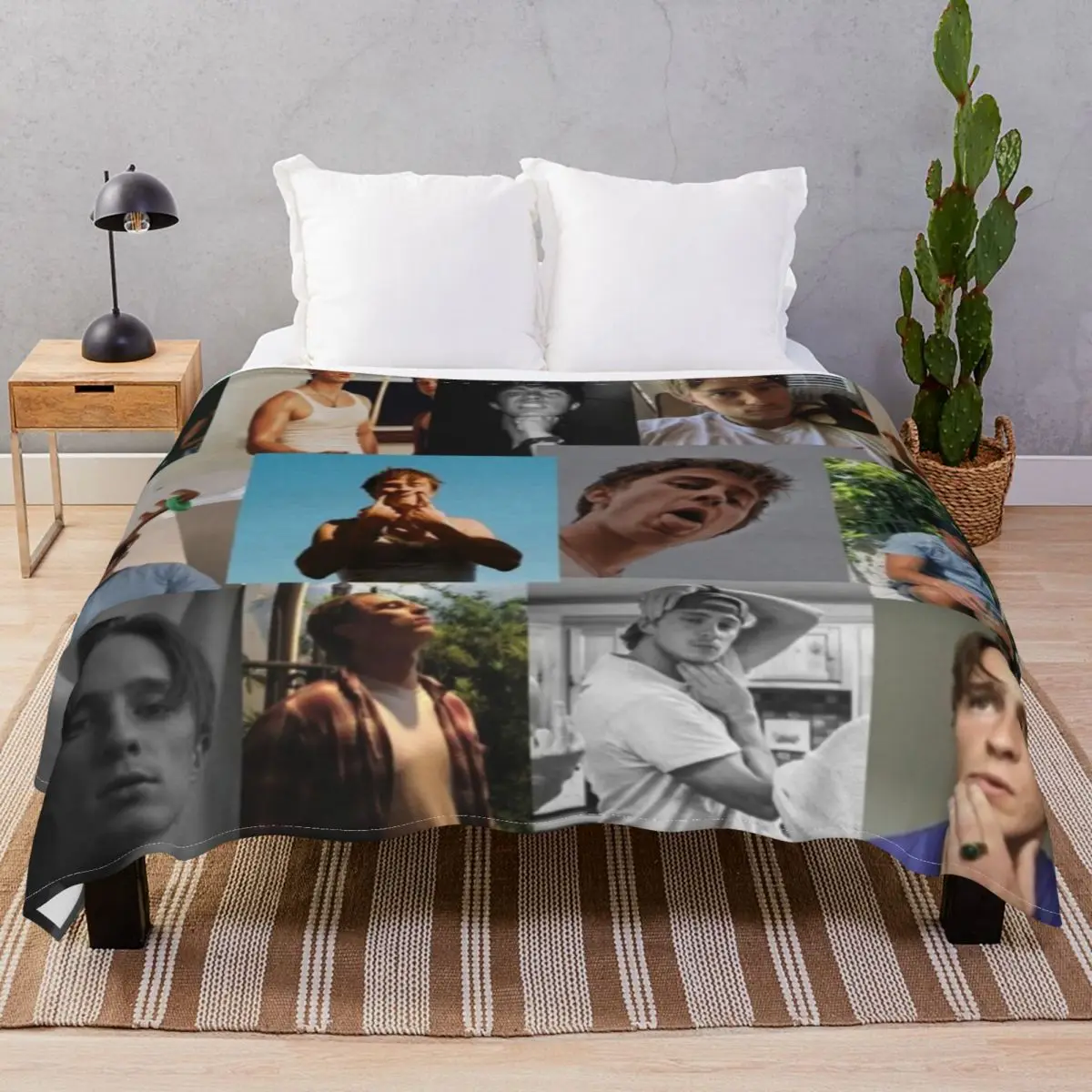 Drew Starkey Rafe Cameron Blankets Fleece Plush Decoration Comfortable Unisex Throw Blanket for Bedding Home Couch Camp Cinema