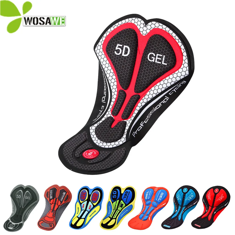 

WOSAWE Men Cycling Gel Pad 5D Shockproof Pad Breathable Hole Riding Base Cushion Comfortable Moto Cushione Silicone Gel Pad