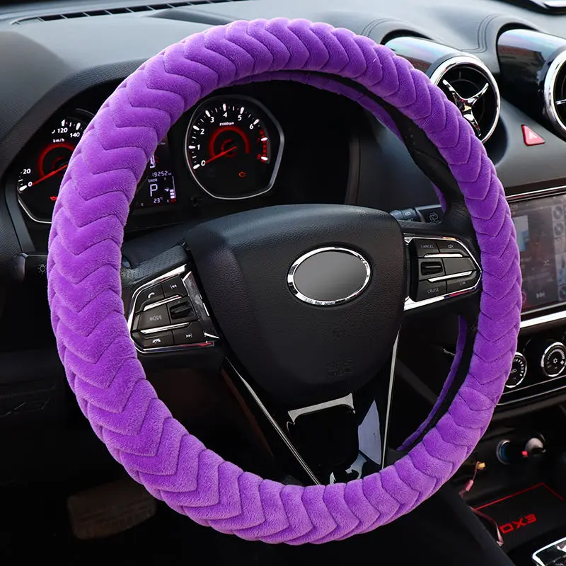 

Universal 37-38cm Diameter Soft Plush Car Steering Wheel Cover Interior Accessories Steering-Cover Car-styling