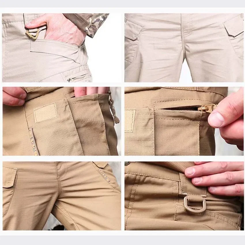 Брюки NUONEKO мужские с несколькими карманами уличные летние дышащие