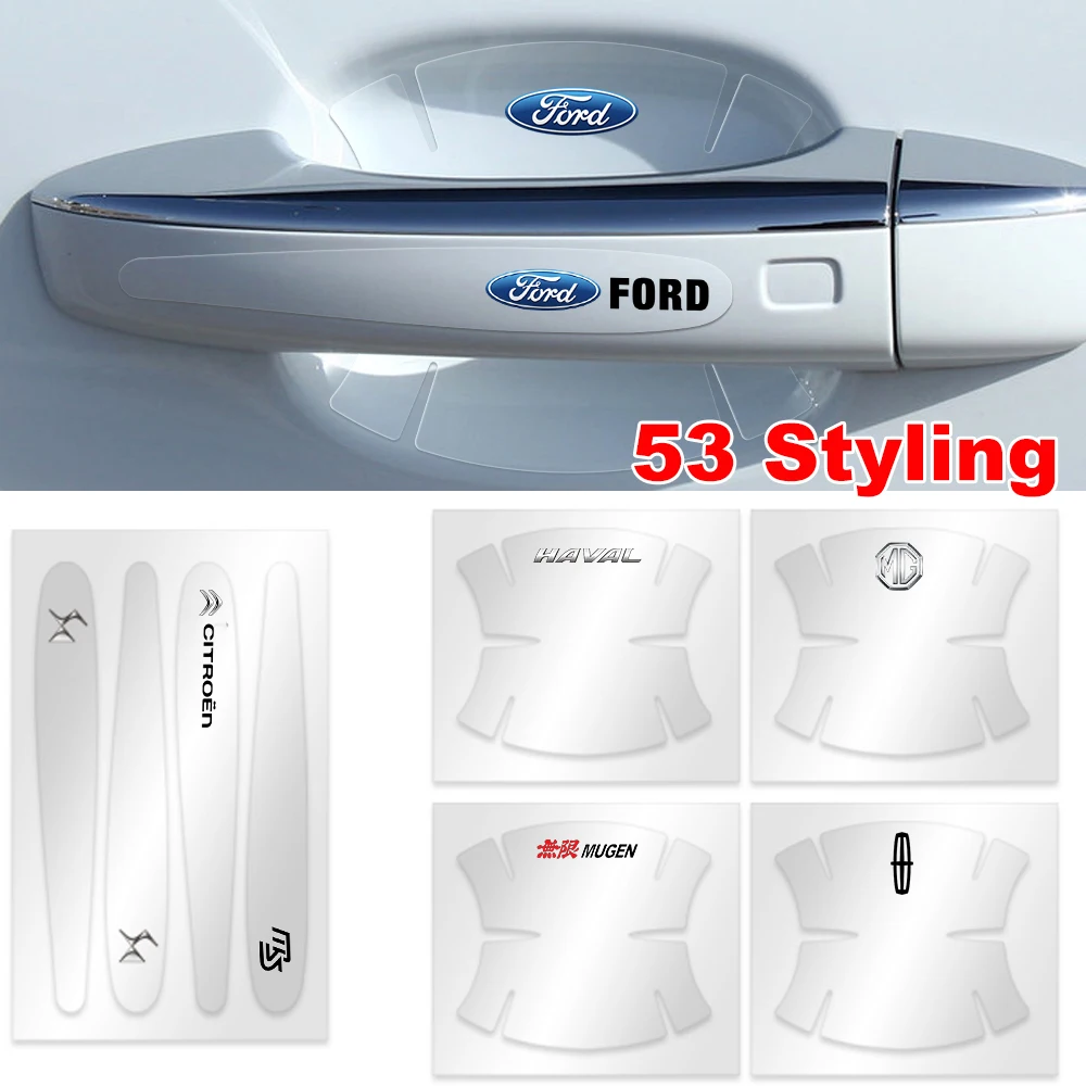 

Transparent Car Door Handle Protection Film Sticker For Ford Shelby MK2 MK3 MK4 Kuga Edge Mustang Mondeo Fusion Ecosport Fiesta
