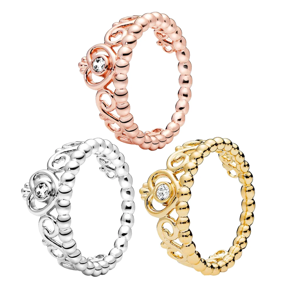 

Princess Tiara Crown Shape Ring 925 Silver fit for Pandora Woman Original Birthday Jewelry Gift