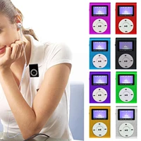 mini cube clip type mp3 player lcd display rechargeable speaker music portable l6e3