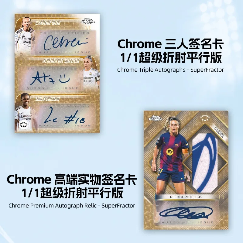 Фото Коллекционная карточка Topps Chrome 2024-26 «Женская Лига чемпионов по футболу», официальная лимитированная серия, с автографом, подарок. №3