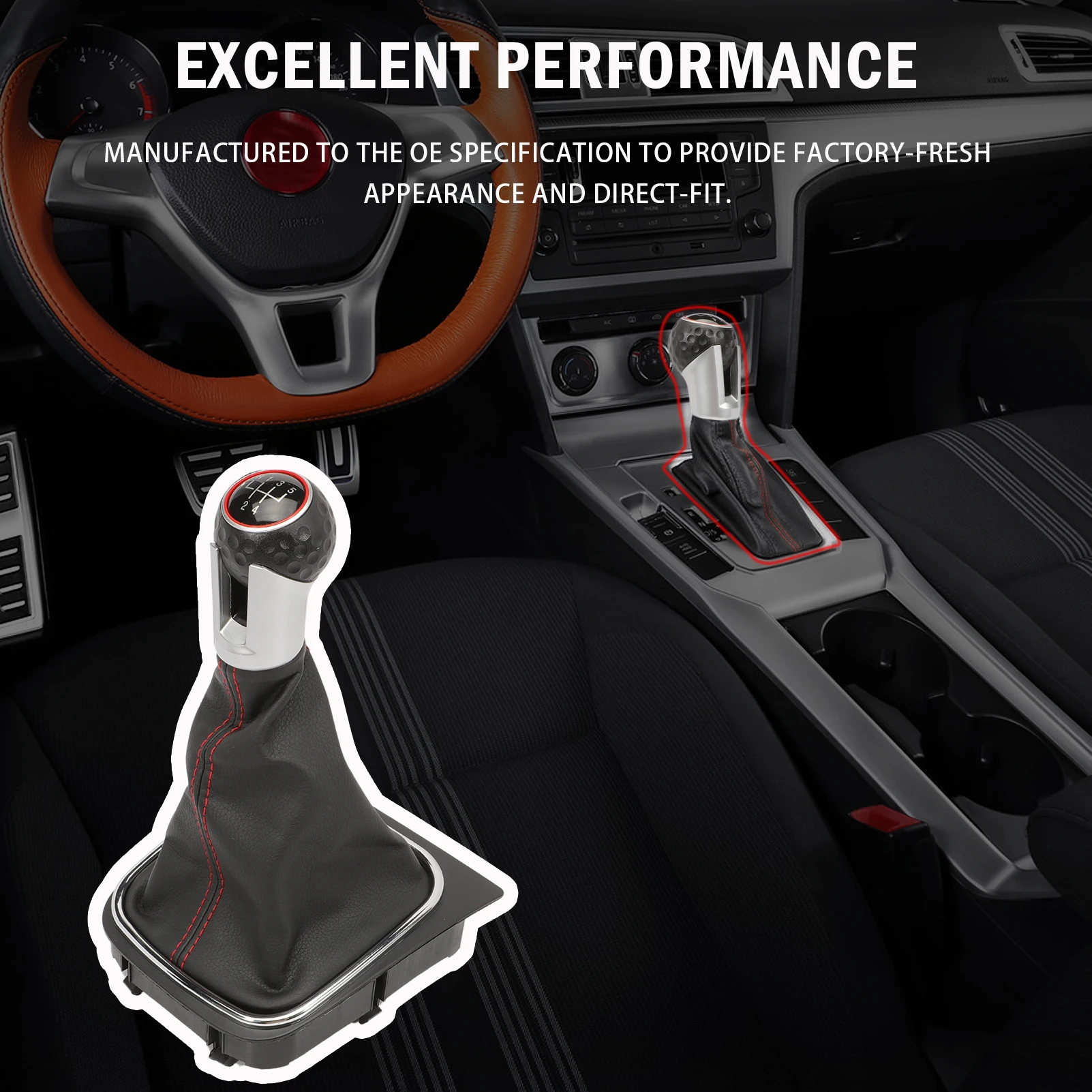 Ручка переключения передач 5-скоростная для Golf 6 MK6 GTI GTD R20 2009 2010 2011 2012 2013