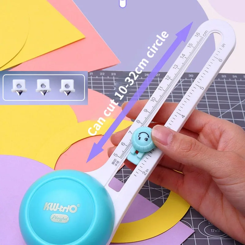 

Rotary Circle Cutter Student DIY Hand Account Cardboard Photo Pulley Cutting Round Edge Positioning Cutting Tool10-30cm Circle