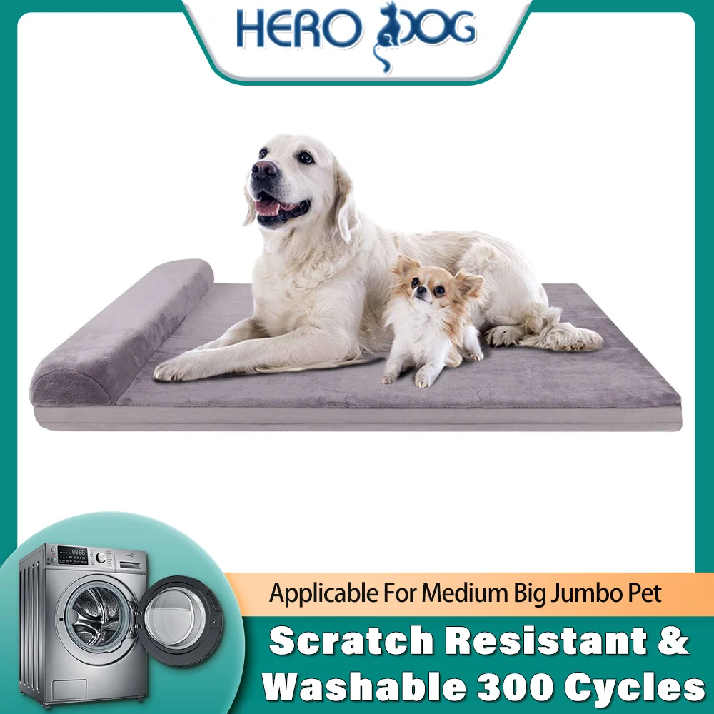 Buy Cão herói grande cama para animais de estimação lavável ortopédico canil almofada grande doggy travesseiro dormir esteira com capa removível