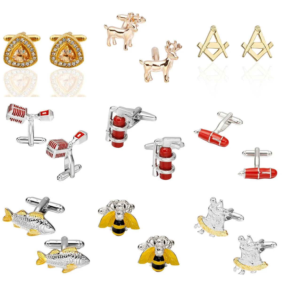 Мужские брендовые запонки на пуговицах для гитары/рыбки/танцора/оледа/узла