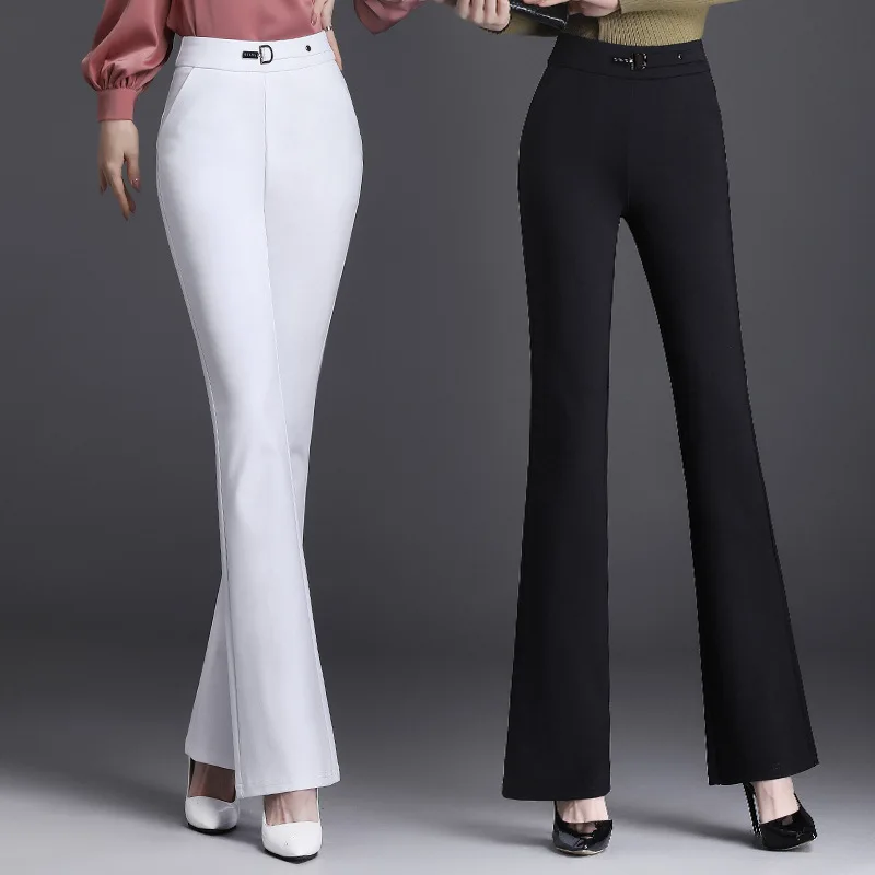 High-waisted Flared Pants Women's Spring and Autumn 2022 New Style Slimming Elastic Micro-la Lengthened Drape Women's Pants