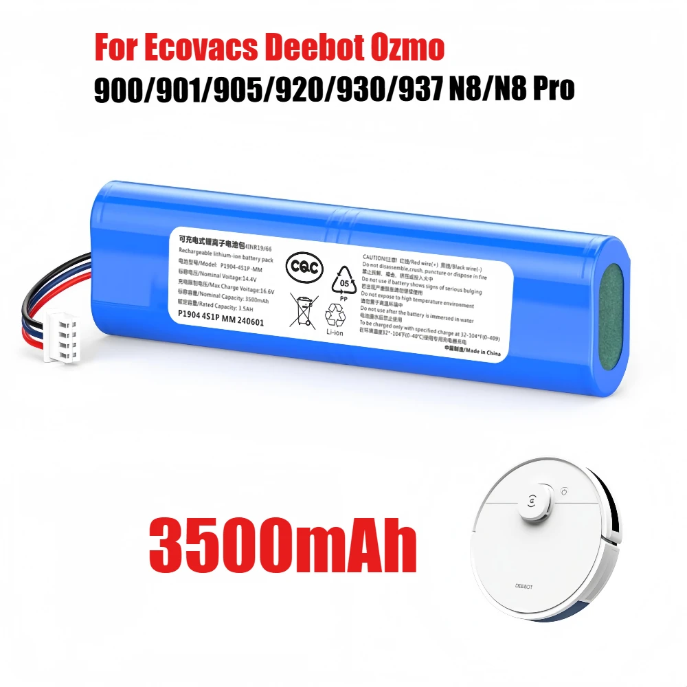 Фото Для Ecovacs Deebot Ozmo 900 901 905 920 930 937 N8 N8 Pro Li-ION 14,4 В робот-пылесос Сменный аккумулятор №2