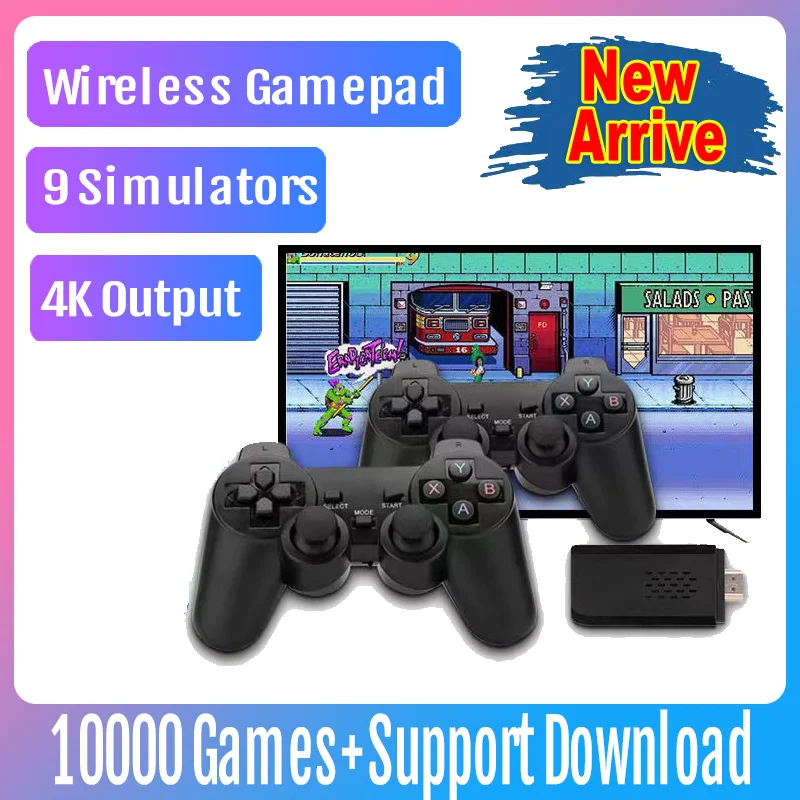 Игровая консоль 2 4G беспроводная двойная для PS1/FC/GBA 4K HD Ретро ТВ Dendy Game Player 10000 игр