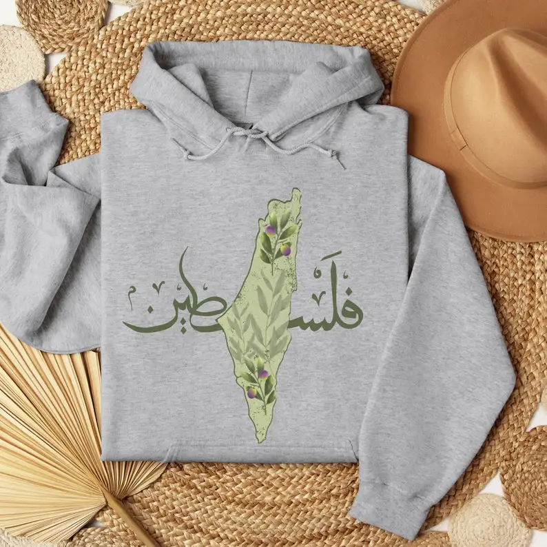 Новые толстовки и с капюшоном Палестина Оливковая толстовка Арабская