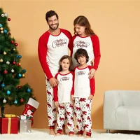 family matching outfits christmas pajamas set 2020 cartoon print adult kids homwear cotton nightwear sleepwear red pyjama