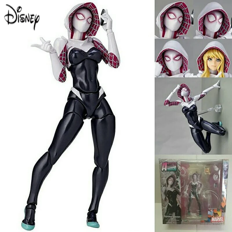 16cm Disney Anime Avengers Female Spider-gwen Spiderman Action Figur Model Children Christmas Toy Birthday Gifts