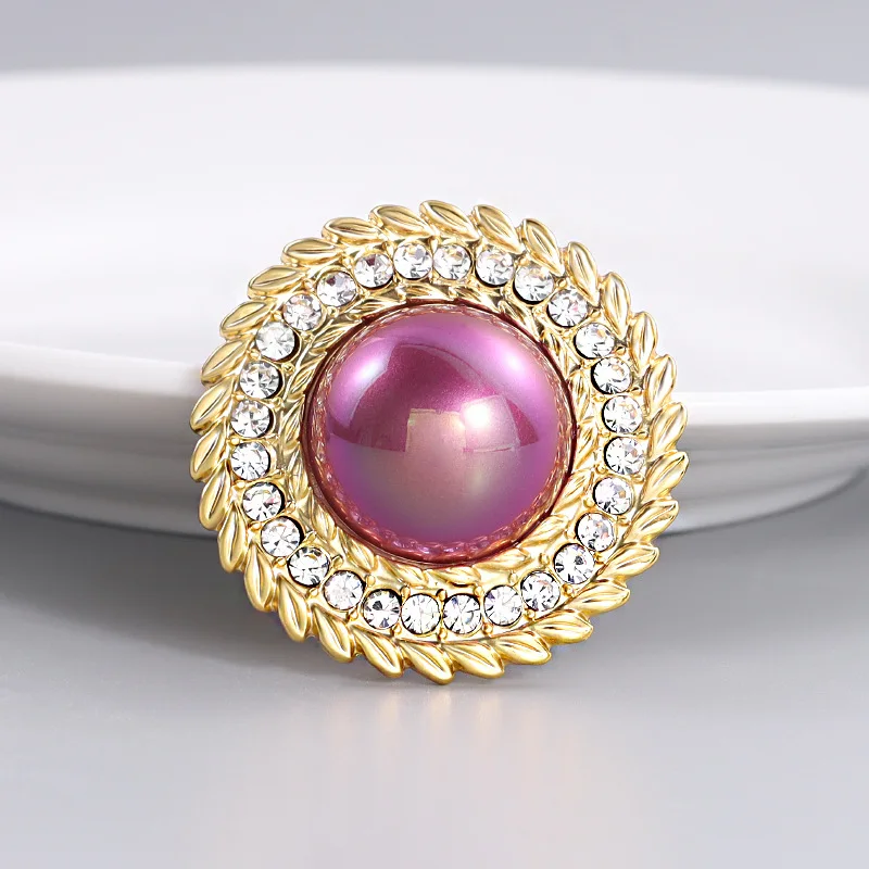 Винтажная брошь в дворцовом стиле с розовым жемчугом женская премиум-класса