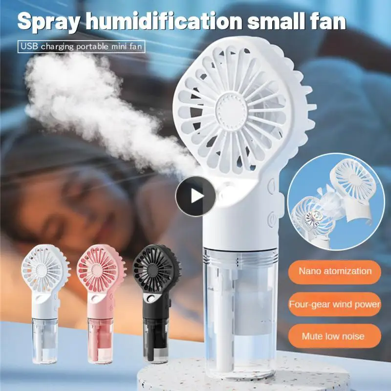 

Mini Handheld Small Fan Hydrating Nano Spray Spray Fan Icy And Refreshing Spray Humidification Small Fan Strong Power Fan