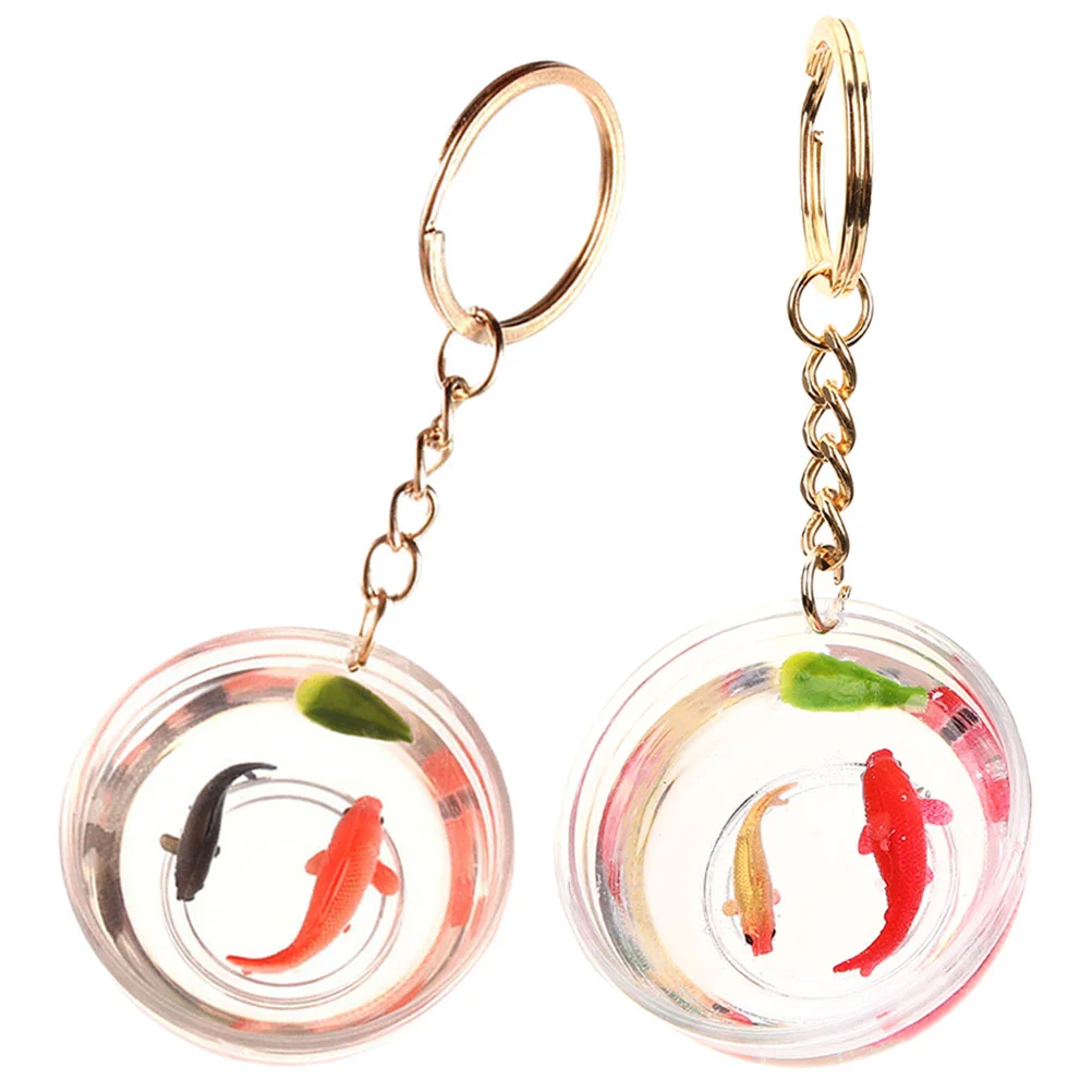

2pcs Keyring Purse Handbag Car Keychain Fish Tank Ornament Bag Pendants Key Pendants Fish Pendant