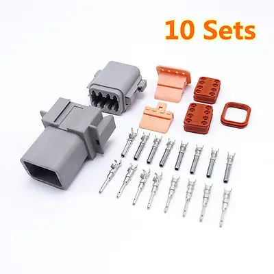 

10 шт., 8 контактов, водонепроницаемые электрические разъемы