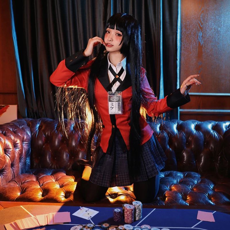 

Костюм для косплея Kakegurui Jabami Yumeko Хэллоуин Sayaka компульсивный геймбер Аниме школьница плиссированная юбка униформа полный комплект Новинка