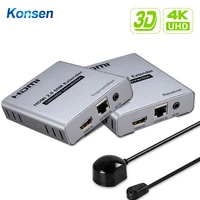 hdmi 2 0 4k 60hz 60m hdmi extender 1080p 120m by ethernet rj45 cat5e6 cat6 cable extension with ir remote laptop pc dvd to tv