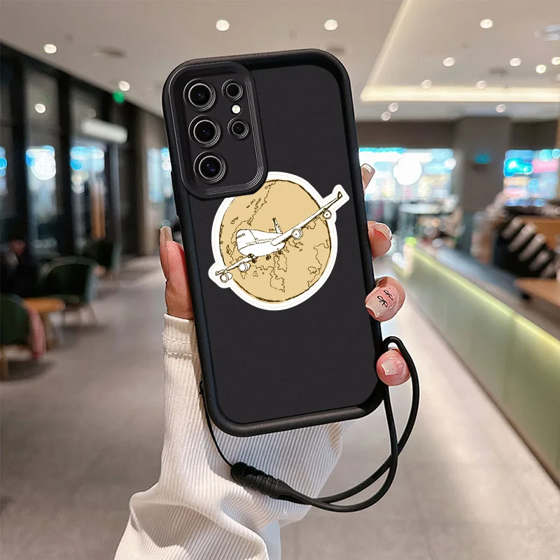 Чехол премиум класса для телефона с рисунком летательного аппарата веревки глаз