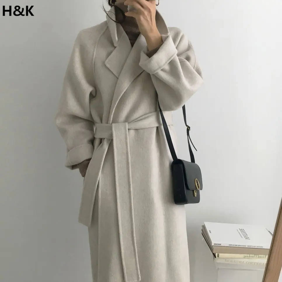 

Reversible Cashmere Wool Coat Women's 2022 New Small Mid-Length Autumn and Winter High-End Temperament Woolen Overcoat
