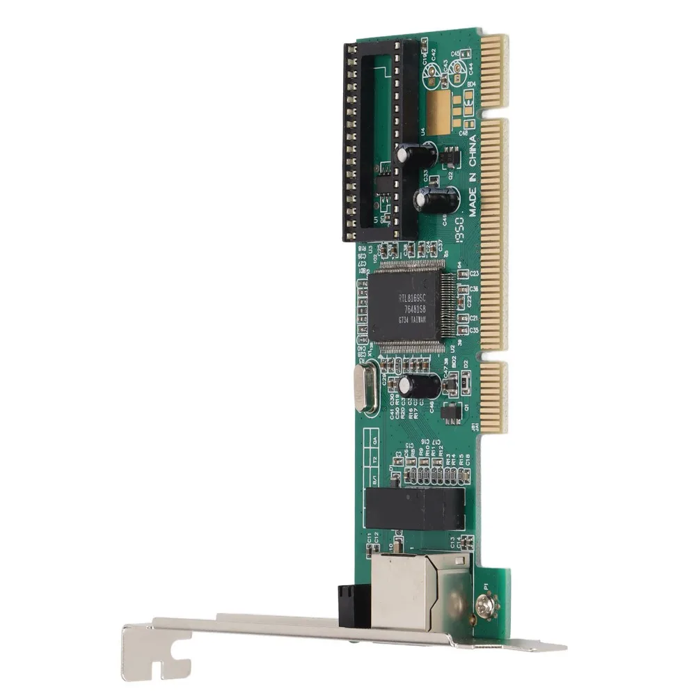 Фото Сетевая карта PCI Gigabit на чипе RTL8169: стабильная работа, высокоскоростная передача данных, Ethernet-карта PCI с одним портом RJ45 для игровых ПК №2