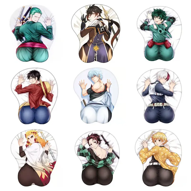 

Полностью высококачественный Забавный коврик для мыши с аниме для мальчиков, милый 3D коврик для манги, силиконовый гелевый коврик для мыши ...