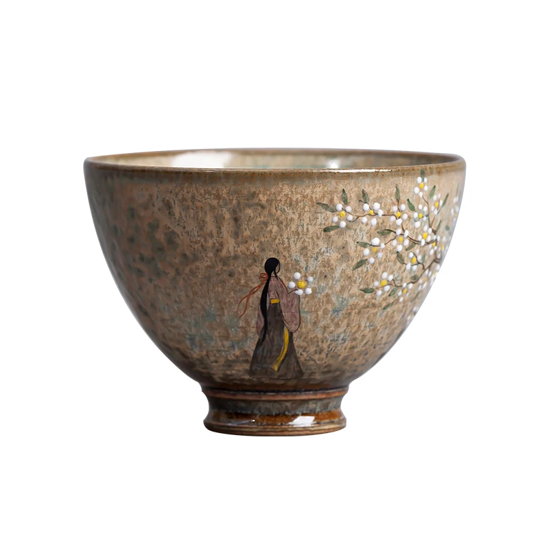 

Jingdezhen Porcelain Hand Painted Ru Ware Master Cup Single Cup Female Gracked Glaze Tea Cup Ru-Porcelain Tea Cup Kung Fu Tea