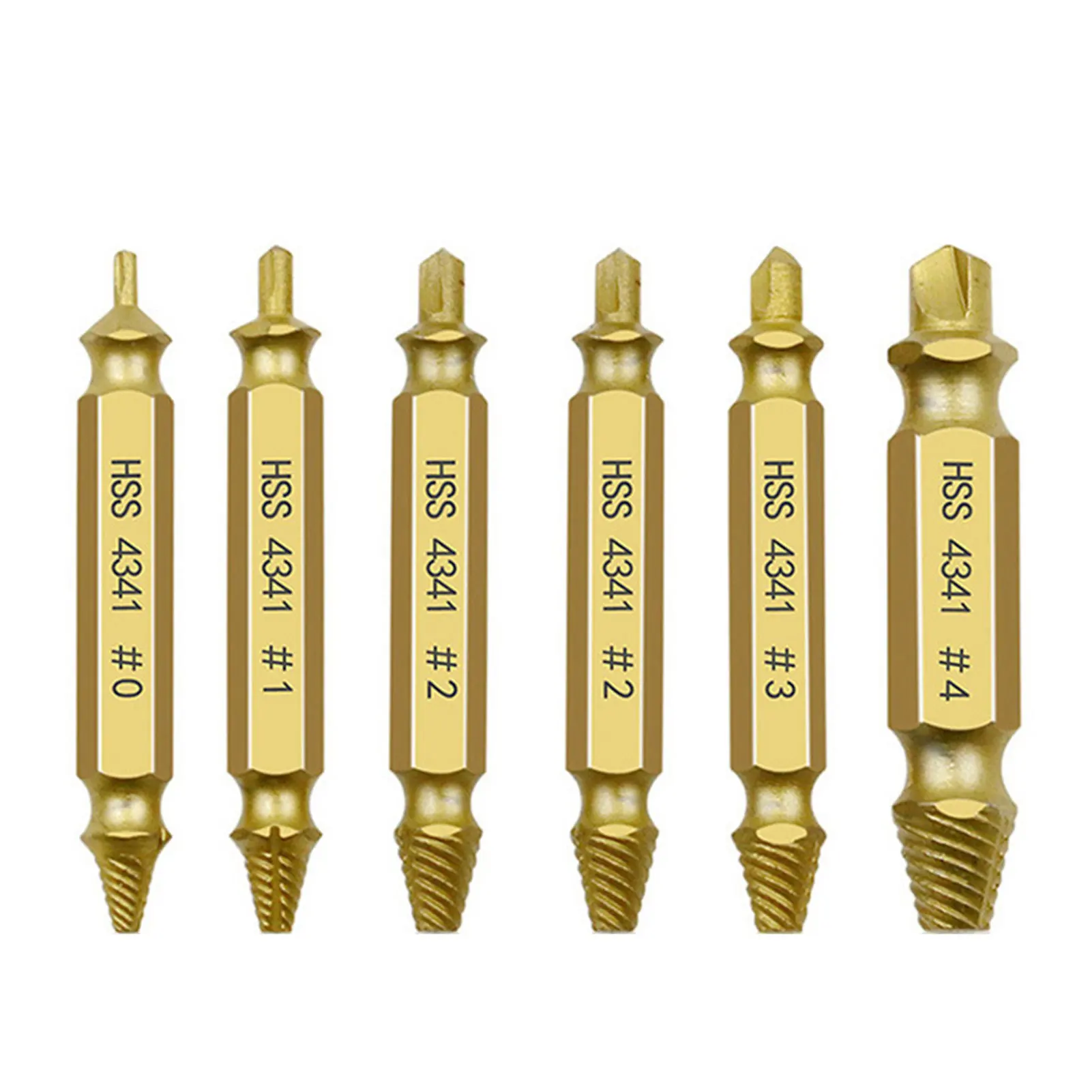 

6pcs HSS Professional Broken Stud Damaged Bolt Thread Stripped Screw Extractor Set Removal Tools DIY High Speed Steel Easy Out