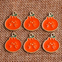 10pcslot 18x21mm enamel orange fruit charms for making diy necklaces pendants earrings charms jewelry findings accessories