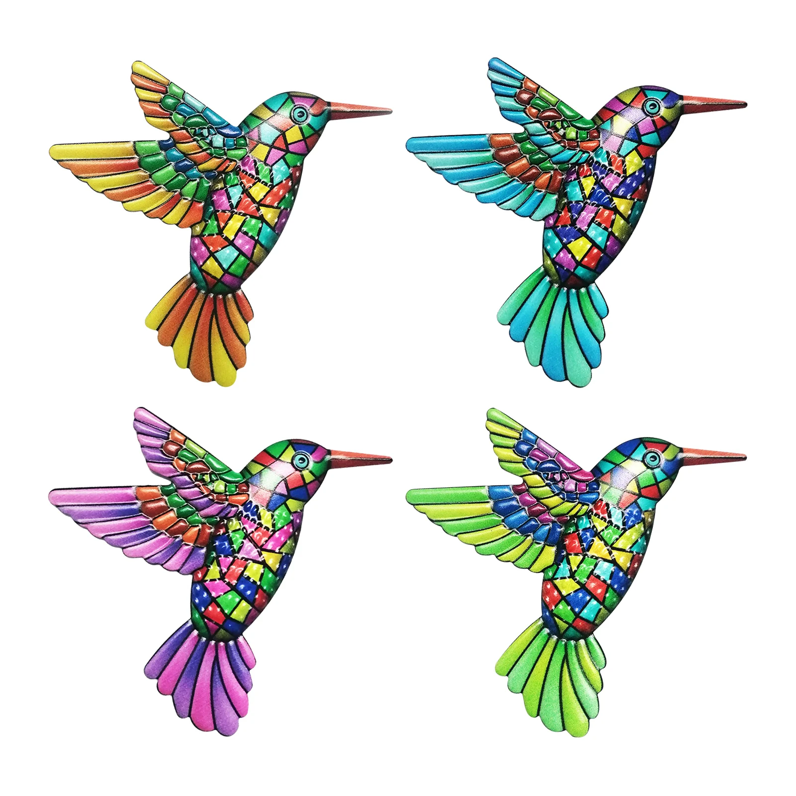 

4 шт. 3D внутренний наружный балкон спальня садовый патио крафт металлический Колибри задний художественный крючок для стены гостиной домаш...