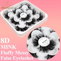 abestyou 5pairs 8d false strip eyelashes dramatic mink lashes 17 25mm fluffy wispy messy bulk wholesale r%c3%a9utilisables wimper