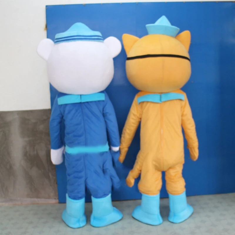 Octonauts Captain & Polar Bear Police Mascot Costumes Adult Anime Role Cosplay Dress Halloween Xmas Carnival Parade Suits Unisex