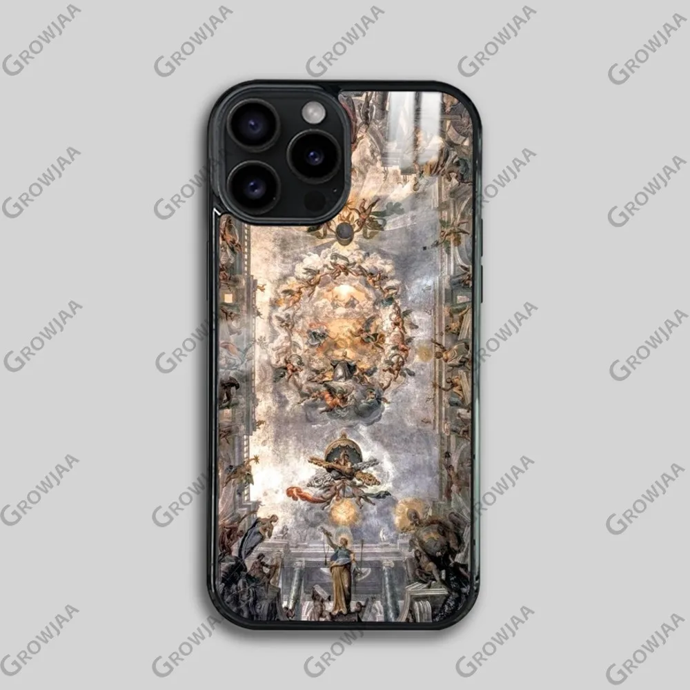 Чехол для телефона Michelangelo Creation Of Adam iPhone 16 15 14 13 12 11 Pro Max Plus Mini Magsafe Mirror беспроводной