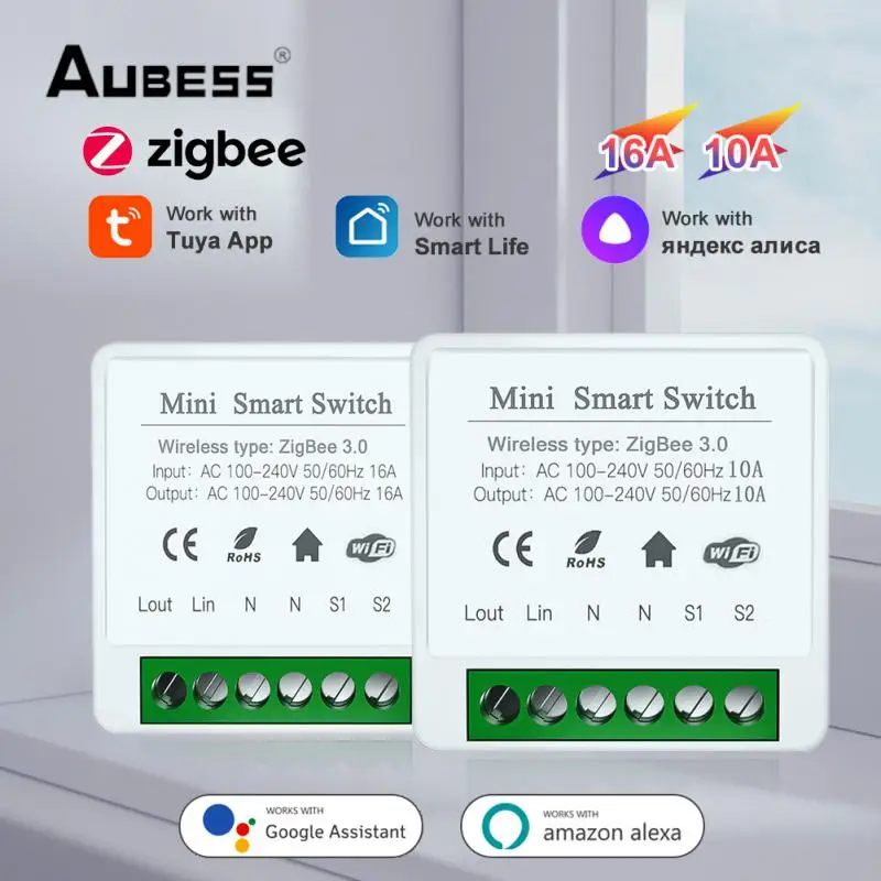 

Умный модуль переключателя Tuya ZigBee, модуль выключателя для умного дома «сделай сам», 10 А/16 А, работает с Alexa Google Home Яндекс Alice