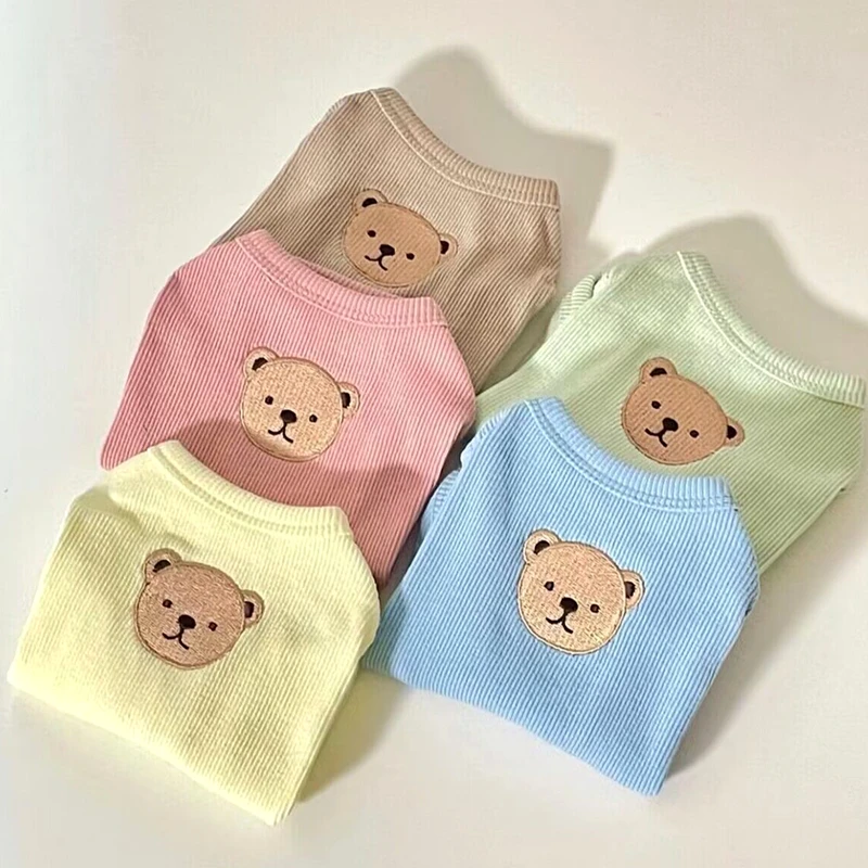 

Spring Summer Pet Clothes Kitten Puppy Cute Solid Color Vest Small and Medium-sized Dog Sweet Pullover Chihuahua Yorkshire