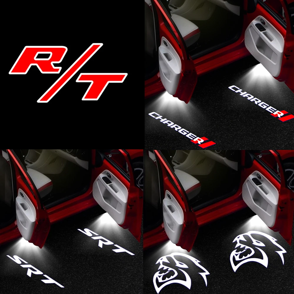 

2Pcs LED Light Car Door Ghost Shadow Lamp Projector Decoration Accessories For Dodge Charger 2006- UP Magnum Avenger