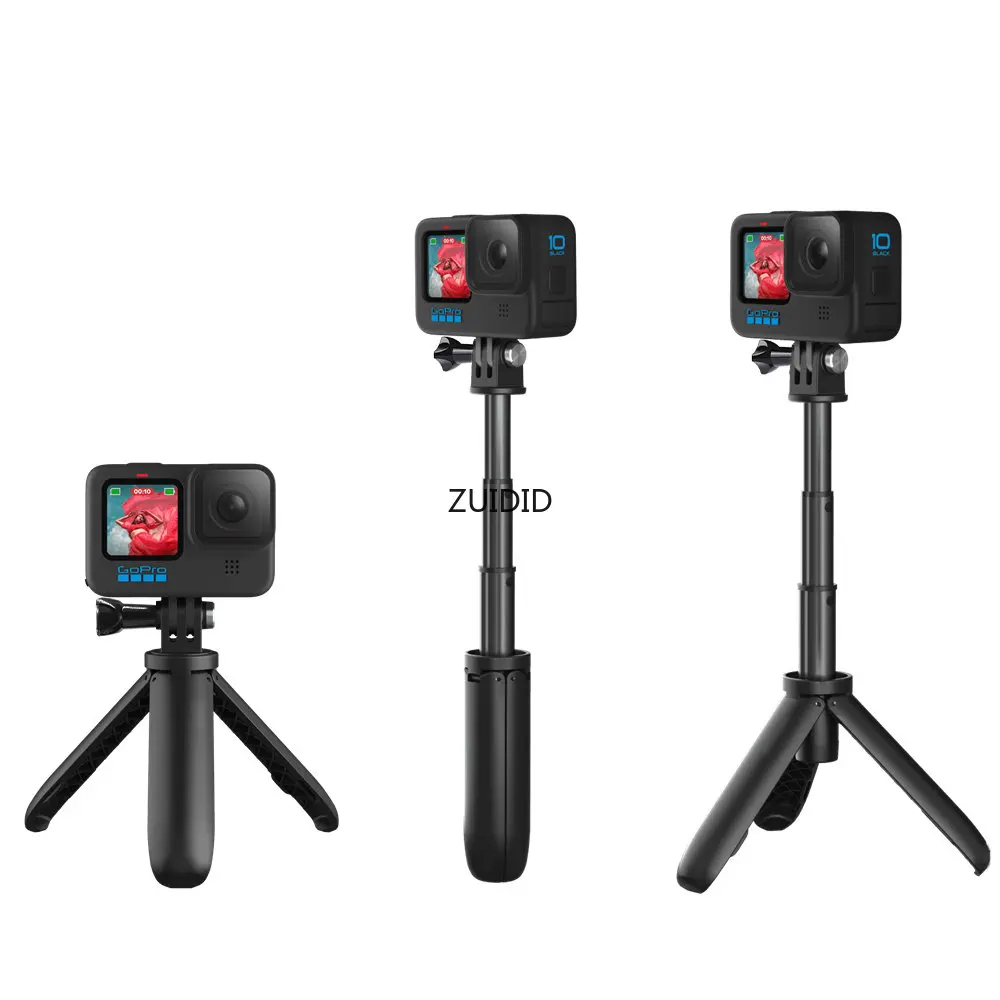 ZUIDID Foldable Tripod Mini Portable Tripod Monopod for GoPro 11/10/9/8/7/6/5/4/3 Black Session Osmo Action Camera Accessories