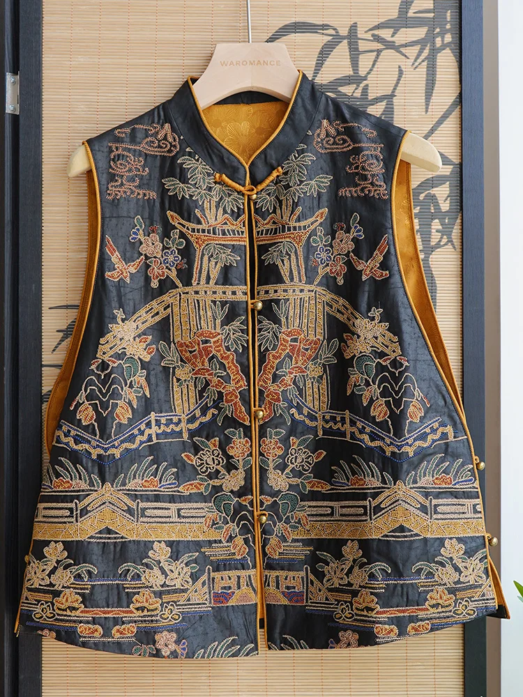 Жилет с пряжкой и вышивкой для тяжелой промышленности неeritage новый китайский