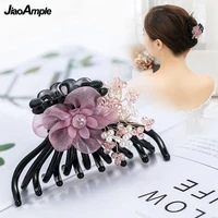 womens hairpin korean fashion hair clip fabric flower hair accessories female trend headdress simple hair tools headwear