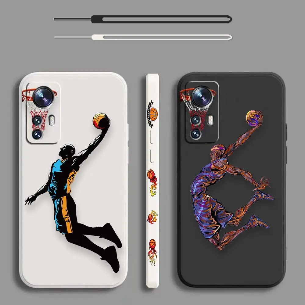 

Wild Dunk Basketball Comics Case For Xiaomi Mi 13 12 12S 11 11T 10 10S 9 9SE 8 8SE 6 6X Pro Ultra Liquid Left Rope Cover Funda