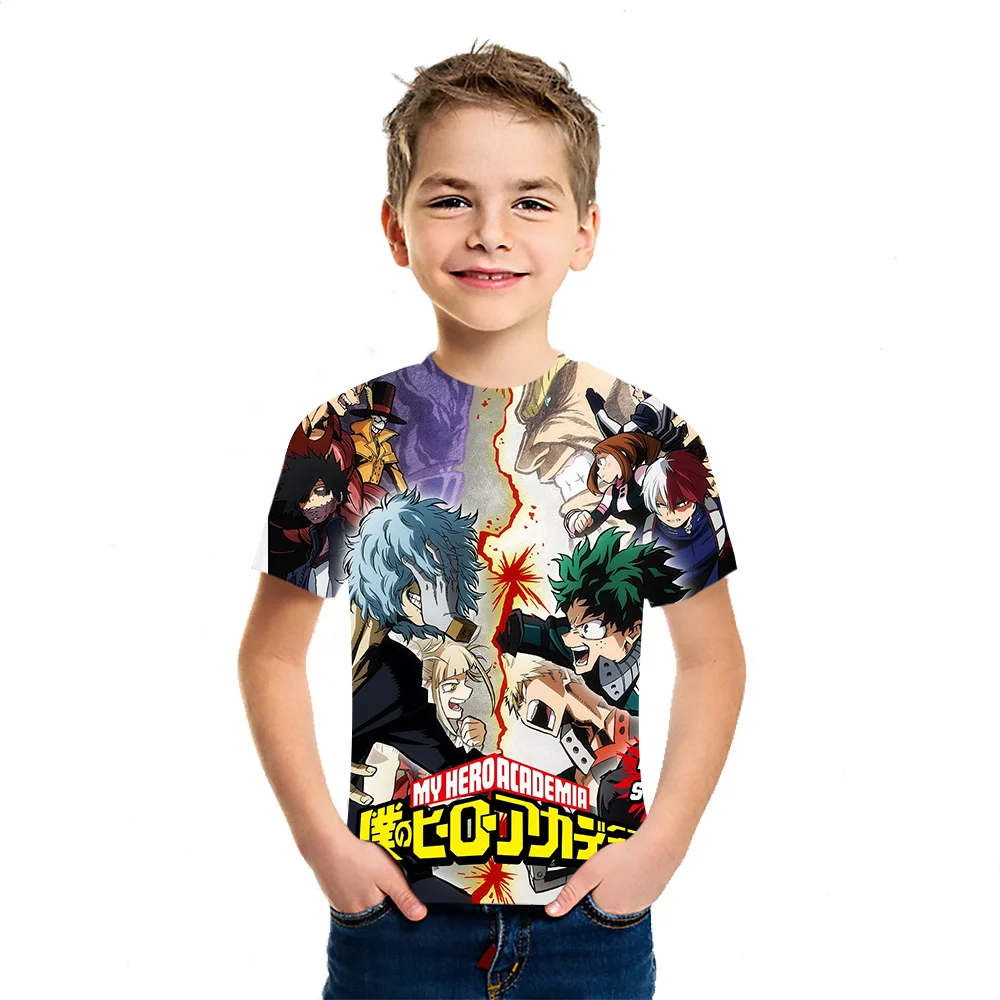 

My Hero Academy Anime 2021 Summer New Youth Popular Short Sleeve Boys And Girls 3D Printed T-Shirt Children's Casual Lazy Versat