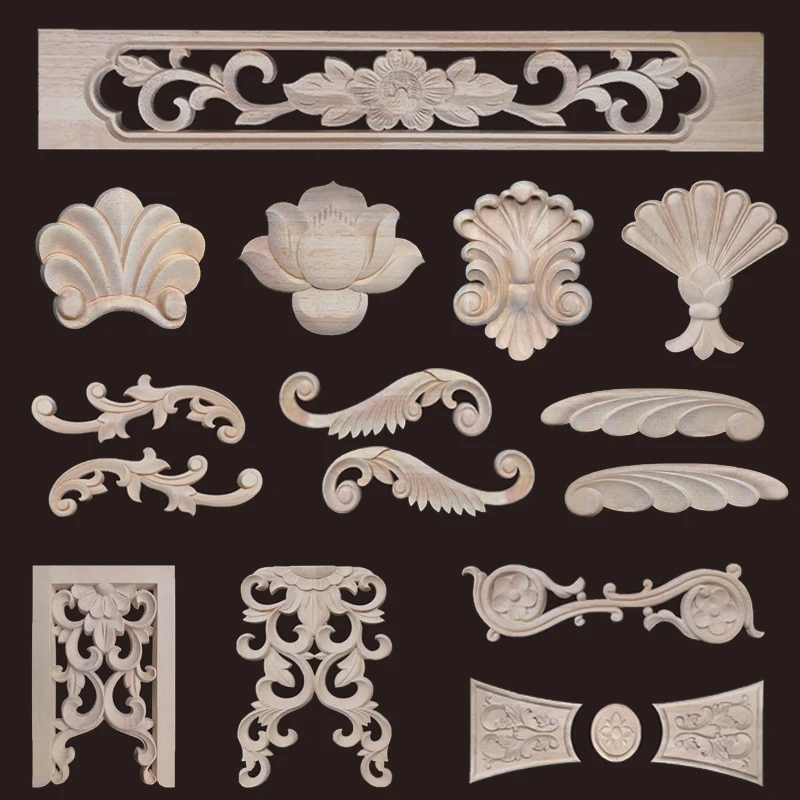 Антикварные накладки молдинги Резиновая деревянная аппликация для мебели