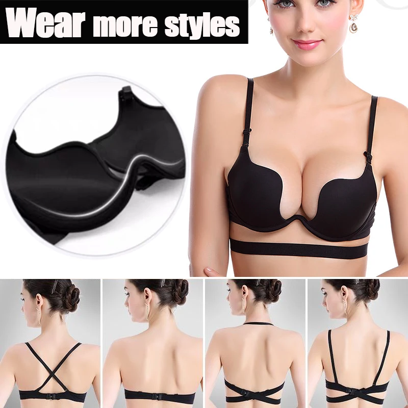 Женский бесшовный бюстгальтер с глубоким V-образным вырезом и глубоким вырезом