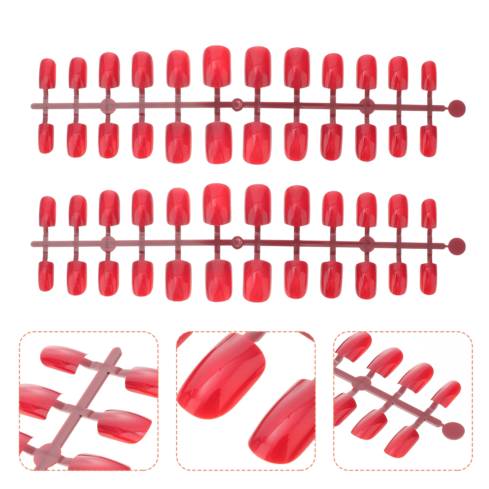

Nail Nails Fake Tips Artificial Falseon Press Accessories Tip Red Cover Short Full Acrylic Manicure Wearableglue Nude