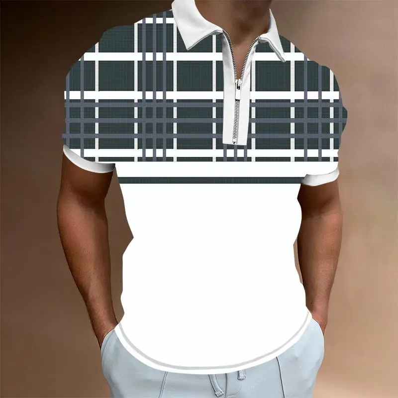 

British Style Fashion Polo Shirt Contrasting Colors Summer Short Sleeve Knitted Polo Shirt Men Simple Turn Down Collar Slim Tees