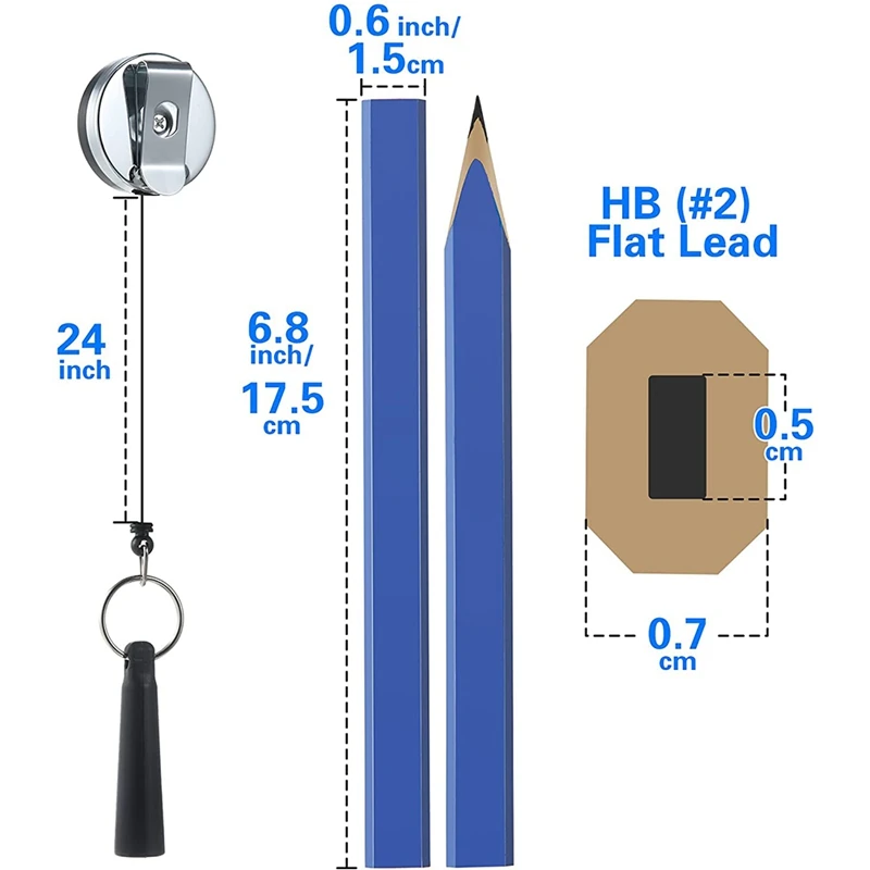 Набор карандашей для деревообработки 7 дюймов восьмиугольный плотничный маркер